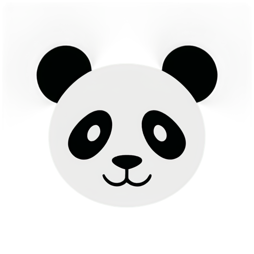 A pandas face, super simplistic, grey and white, modern logo - icon | sticker