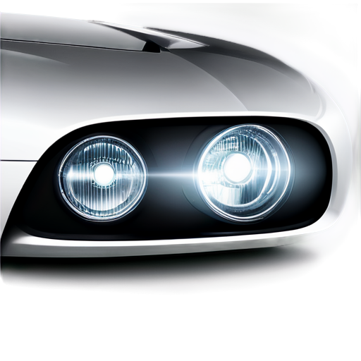 white icon, minimalism, car headlights - icon | sticker