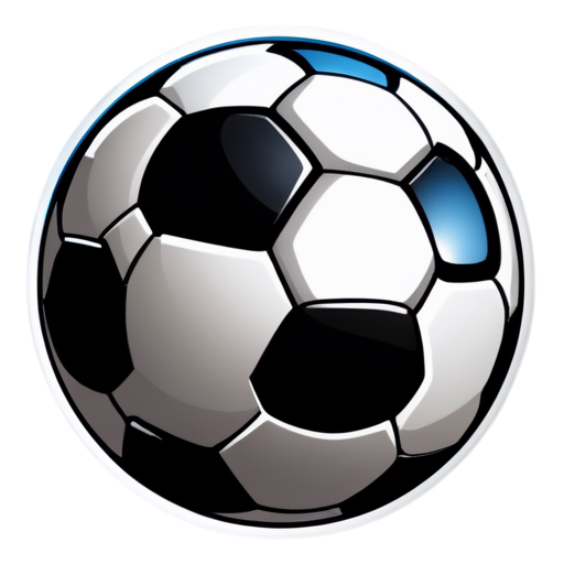 Soccer ball cartoonish. With nice outline - icon | sticker
