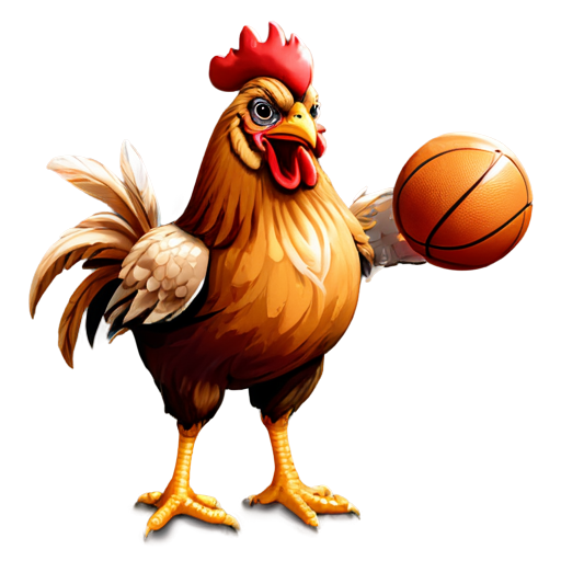 A chicken playing basketball - icon | sticker