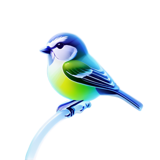 prompt: business icon simple green bird pop Long-tailed-Tit color-simple, - icon | sticker