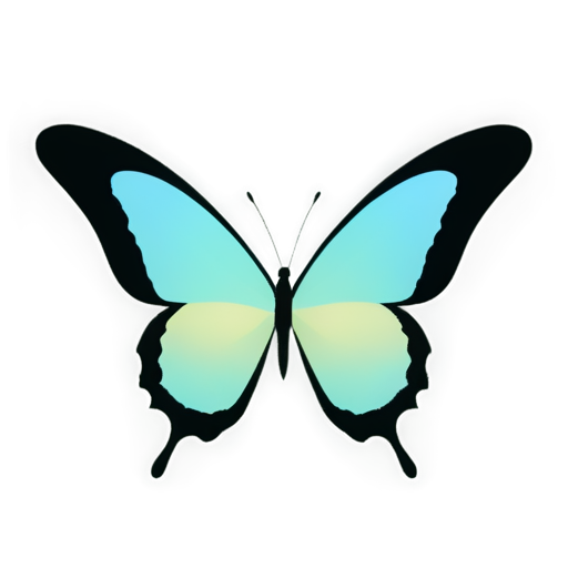 a beautiful butterfly, colorized, flat - icon | sticker