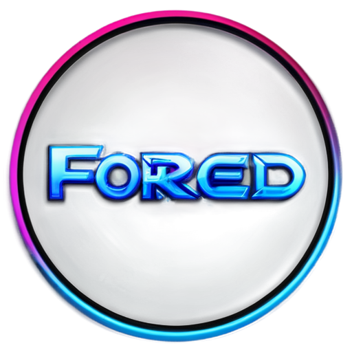 "Forced" Logo, cyberpank abstract neon - icon | sticker