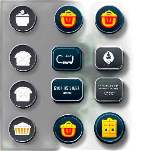 Create 10 icons, for a food delivery app: cart, menu, search, order, profile, settings, payment, delivery, reviews, promotions. - icon | sticker