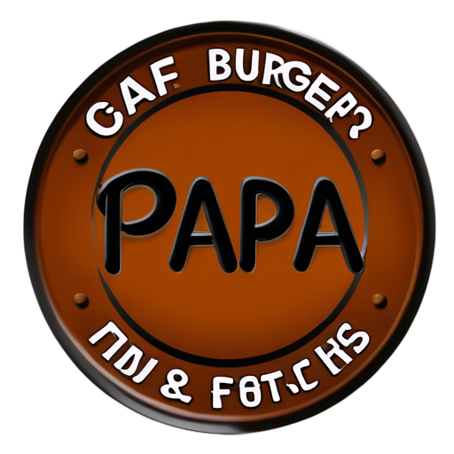 logo, cafe, name cafe PAPA BURGER'S - icon | sticker