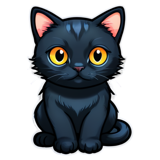 cat with eyes fish - icon | sticker