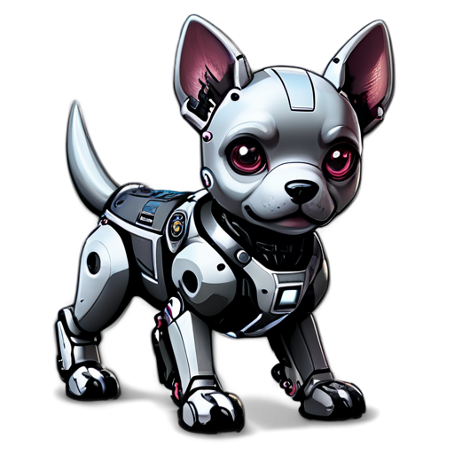 cyberpunk robot dog - icon | sticker