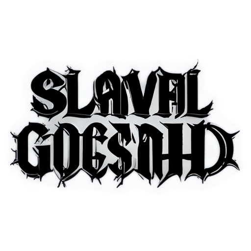 word - "slash and dash word" in medevial gothic style - icon | sticker
