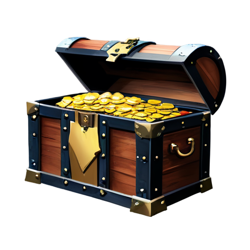 a treasure chest with cards in it - icon | sticker