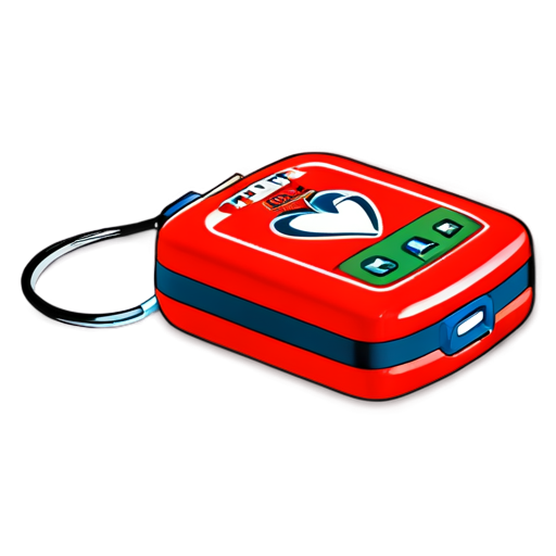 red cute Automatic External Defibrillator - icon | sticker