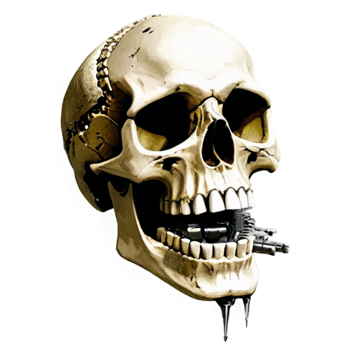 skull with a frag grenade in his teeth - icon | sticker