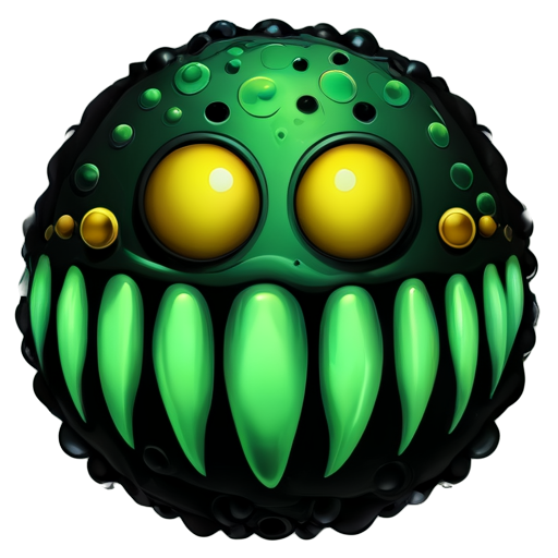 monster hive icon green and black colors scary style slime - icon | sticker