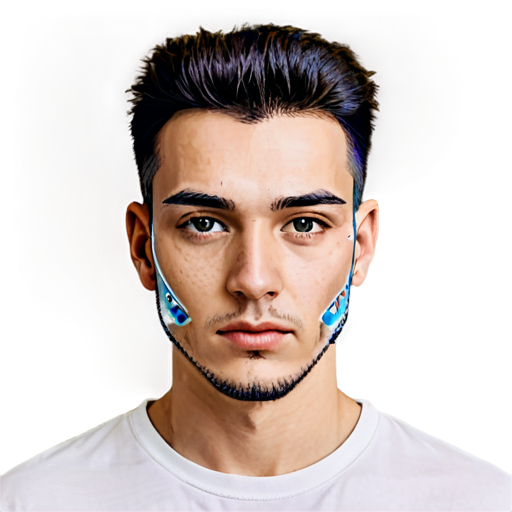make a logo with head of Cyberpunk-style face aboutface recognition with beyond imagination color - icon | sticker