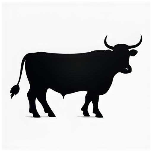 Design a simple yet modern icon that shows the profile of a beef cow. - icon | sticker