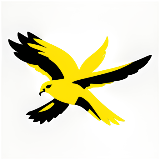 Yellow Falcon flying - icon | sticker