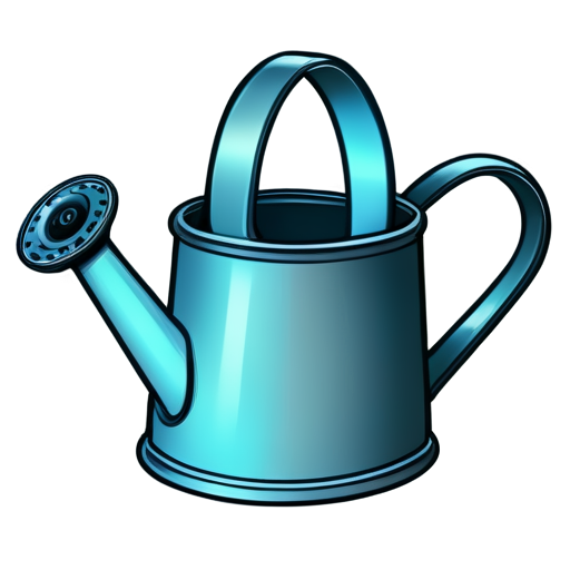 watering can in simple cartoon style - icon | sticker