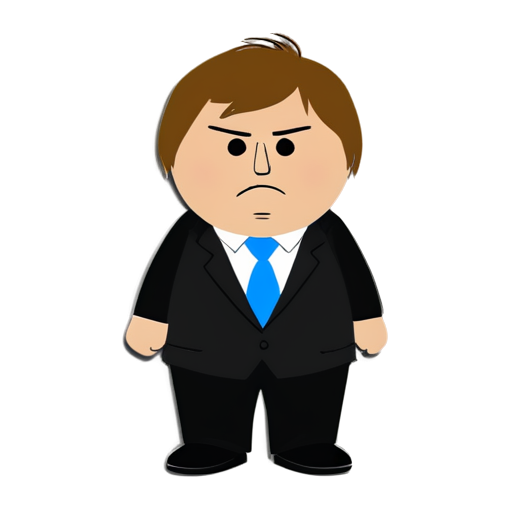 evil eric cartman in business suit with blue tie - icon | sticker