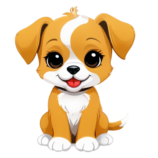 Cheerful puppy is playing - icon | sticker