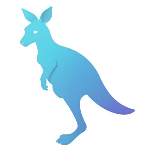 a playful purple and blue kangaroo - icon | sticker