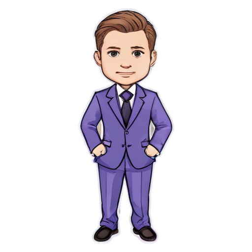 white man in a purple suit - icon | sticker