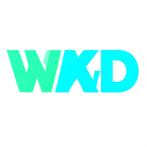 "WD" web development service for lending site, only words, colored - icon | sticker