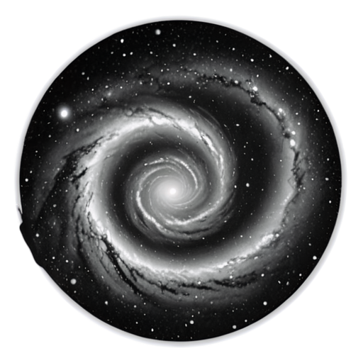 spiral galaxy milky way black and white - icon | sticker