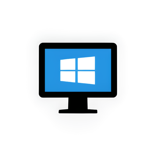 the windows os icon in the monitor for logo - icon | sticker