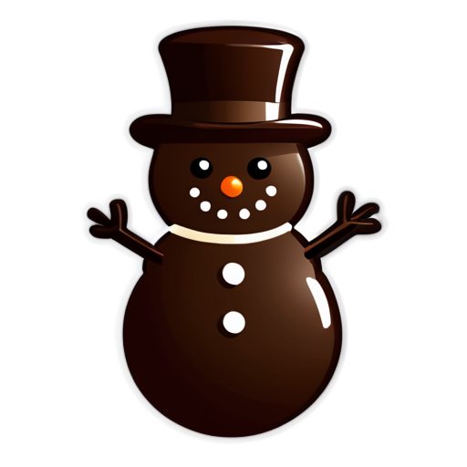 chocolate snowman - icon | sticker