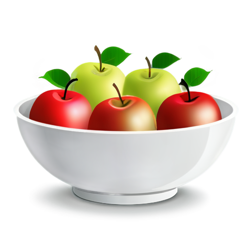 flat outline icon of a bowl of apples - icon | sticker