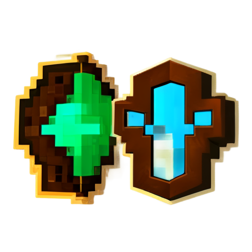 Create a pixelated icon representing two Minecraft clients interacting together. The icon should show two distinct Minecraft windows side by side, with slight variations in the avatars or elements inside each window to imply they are separate but connected. The windows should have classic Minecraft GUI elements, and the overall color scheme should be vibrant and match Minecraft's typical palette, emphasizing the idea of multiple sessions or players working in harmony. The design should be simple yet clear, suitable for a mod icon. - icon | sticker