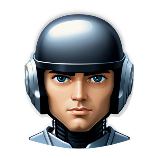 full face, robocop emoji - icon | sticker