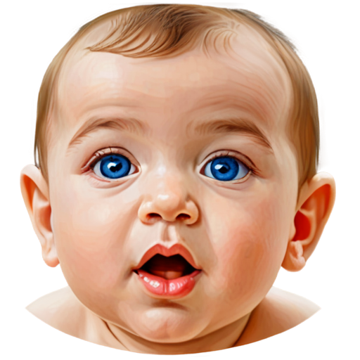 schematic drawn baby face - icon | sticker