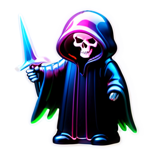 cyberpank abstract gream reaper neon - icon | sticker