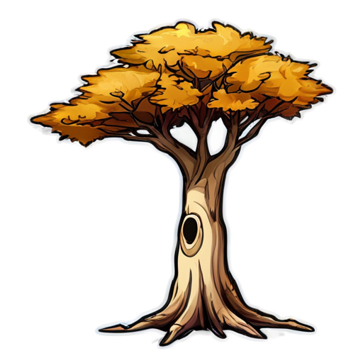 dead dry burned tree - icon | sticker