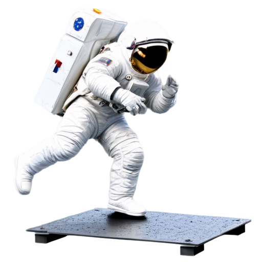 Astronaut steps on the star - icon | sticker