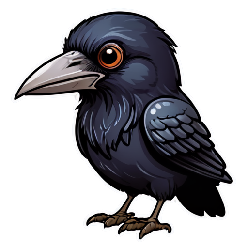 raven bird scientist - icon | sticker