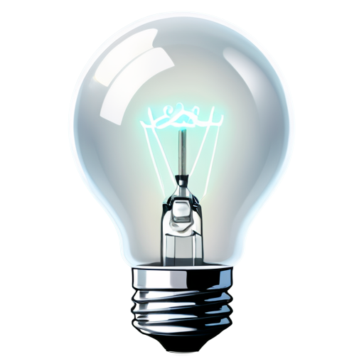 electricity lighting in bulb without background - icon | sticker
