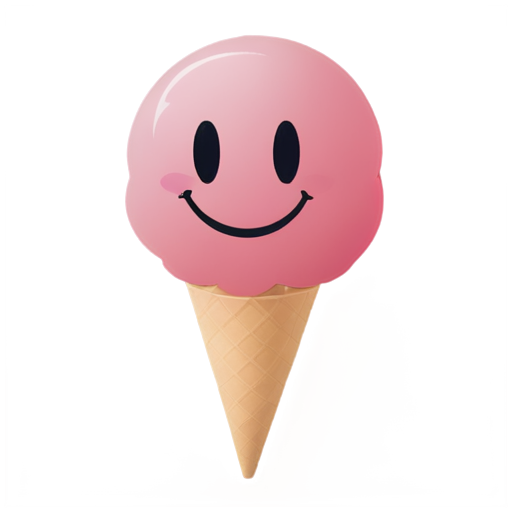 mascot with smiley face friendly Ice cream pink cream logo for streamer avatar - icon | sticker