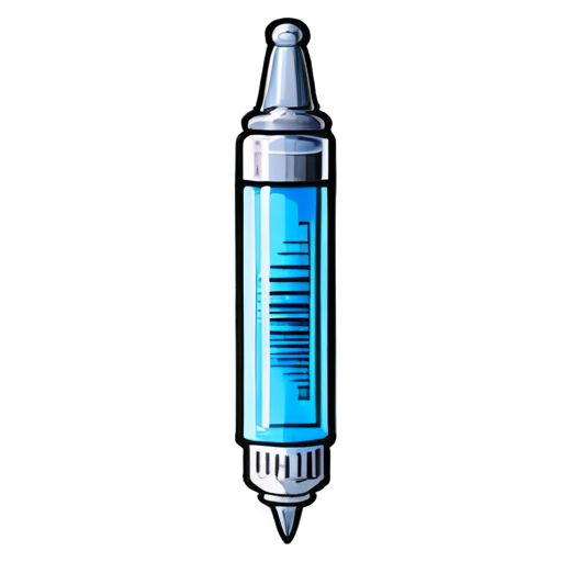 blue cute syringe no human - icon | sticker