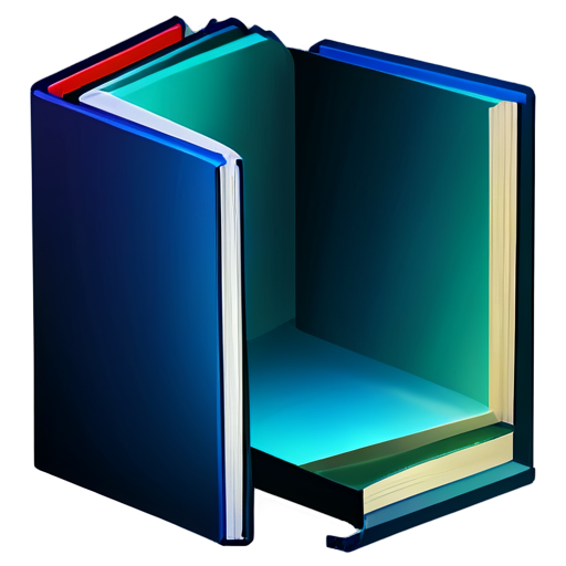 two dimension icon of a book. Animation style with many gradients and an attractive, high-saturation colour palette. The background colour should be completely white - icon | sticker