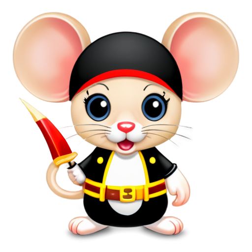 cute pirate mouse emoji - icon | sticker