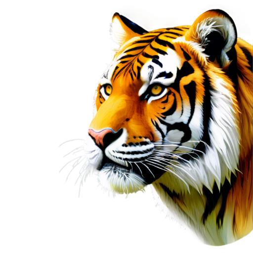 brilliant tiger head 3D elastic - icon | sticker