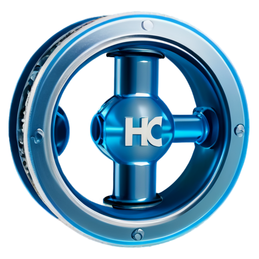 flanged valve from which a drop of water flows out in the center of which the letters HKC - icon | sticker