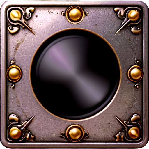 medieval button square - icon | sticker