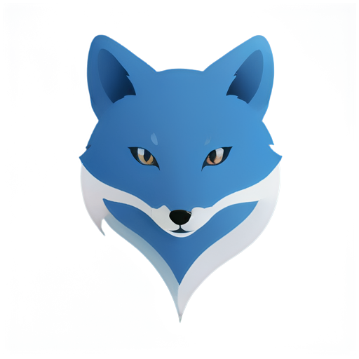 blue fox for logo rounded - icon | sticker