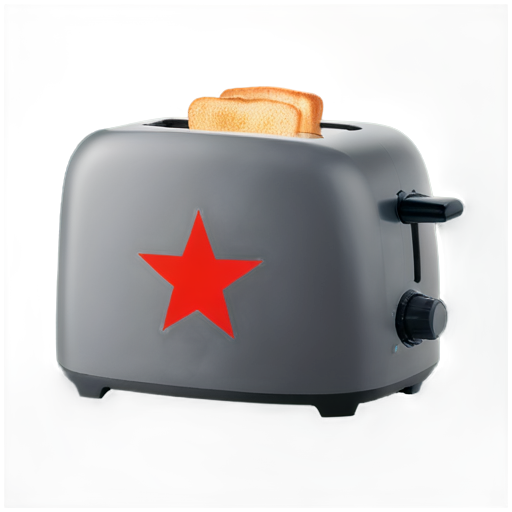 Toaster with red star - icon | sticker