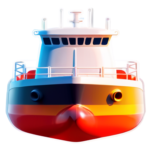 Outlined 2d loaded Fuel Tanker Ship Icon - icon | sticker