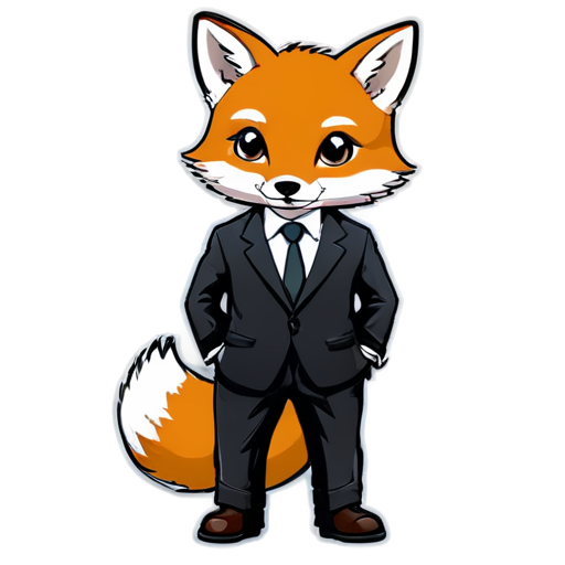 Fox with suit - icon | sticker