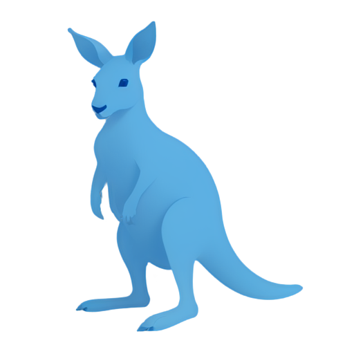 a playful purple and blue kangaroo - icon | sticker