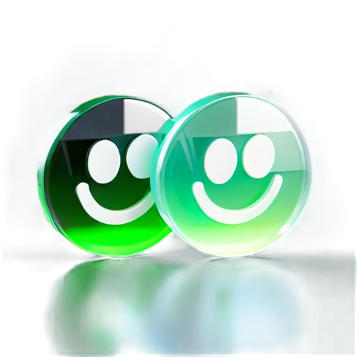 green circle recycle symbol smiling with the plus (+) symbol - icon | sticker